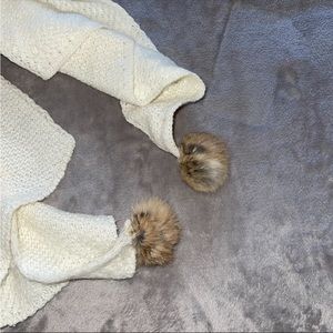 White knitted winter scarf